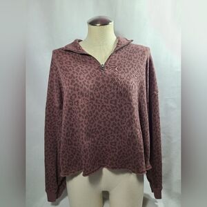 American eagle leopard print cropped sweater- Size small